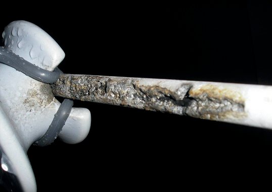 Surface degradation on an ageing insulator
